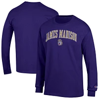 Men's Champion  Purple James Madison Dukes Arch Over Logo Long Sleeve T-Shirt