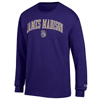 Men's Champion  Purple James Madison Dukes Arch Over Logo Long Sleeve T-Shirt