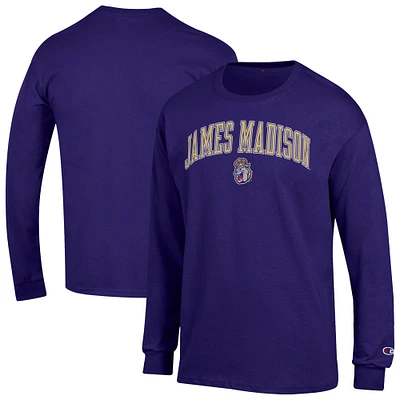 Men's Champion  Purple James Madison Dukes Arch Over Logo Long Sleeve T-Shirt