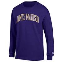 Men's Champion  Purple James Madison Dukes Basic Arch Long Sleeve T-Shirt