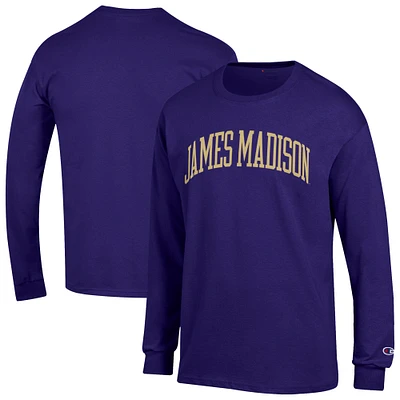 Men's Champion  Purple James Madison Dukes Basic Arch Long Sleeve T-Shirt