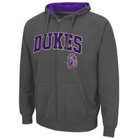 Men's Colosseum Charcoal James Madison Dukes Arch & Logo 3.0 Full-Zip Hoodie