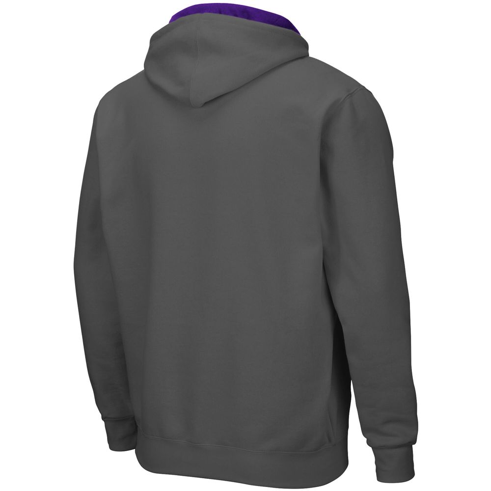 Men's Colosseum Charcoal James Madison Dukes Arch & Logo 3.0 Full-Zip Hoodie