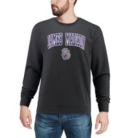 Men's Colosseum Charcoal James Madison Dukes Arch & Logo Crew Neck Sweatshirt