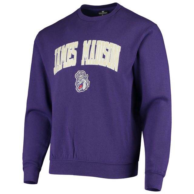 Colosseum Purple James Madison Dukes Arch & Logo Tackle Twill Sweat-shirt à enfiler pour homme