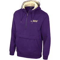 Sweat à capuche demi-zip pour hommes Colosseum Purple James Madison Dukes Team