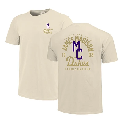 T-shirt crème James Madison Dukes Comfort Colors pour homme avec superposition de mascotte