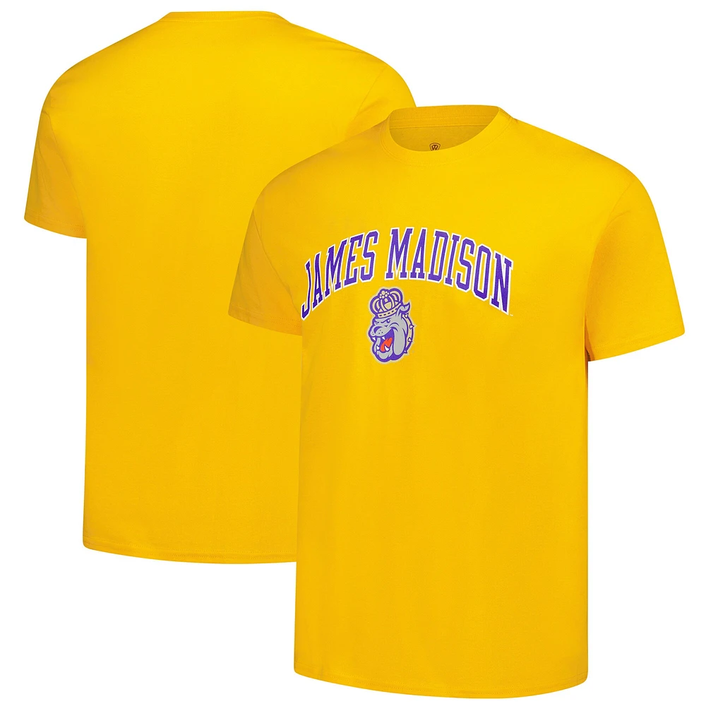 T-shirt doré avec logo James Madison Dukes pour homme