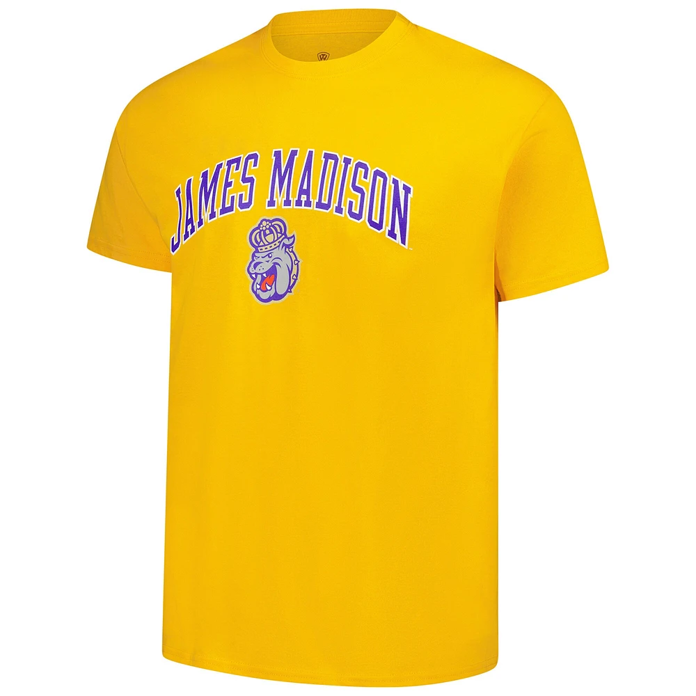 T-shirt doré avec logo James Madison Dukes pour homme