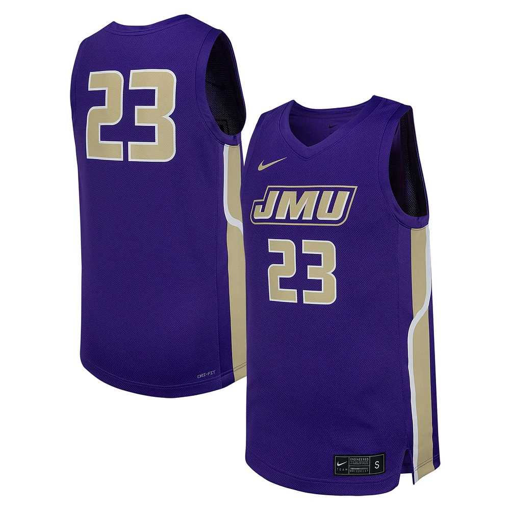 Maillot de basket-ball réplique Nike #23 violet James Madison Dukes pour homme