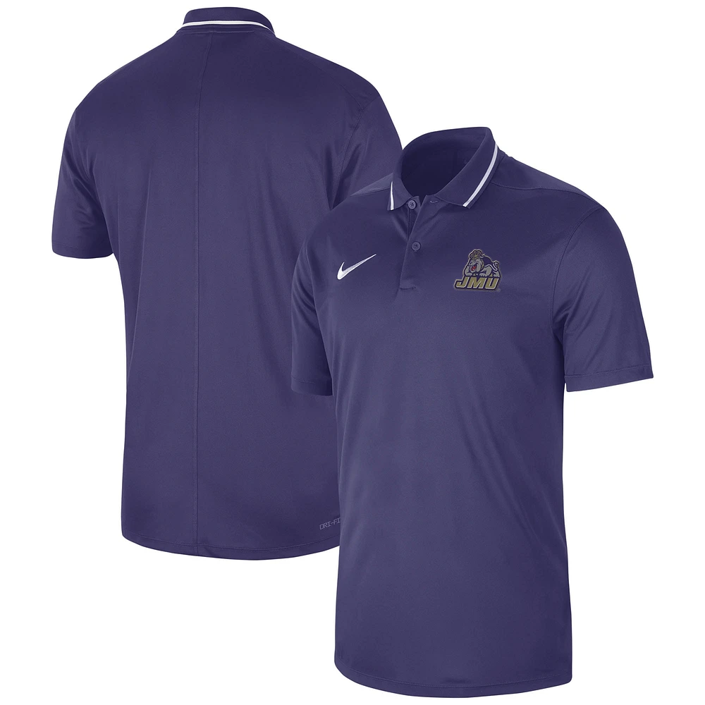 Men's Nike Purple James Madison Dukes 2023 Sideline Coaches Performance Polo