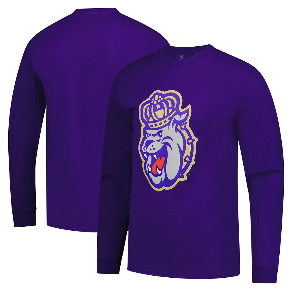 Men's Purple James Madison Dukes Logo Long Sleeve T-Shirt