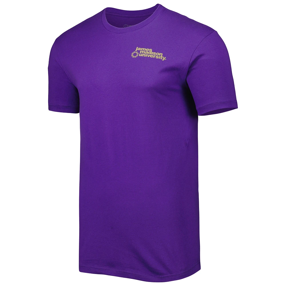 Men's Purple James Madison Dukes Mascot Scenery Premium T-Shirt