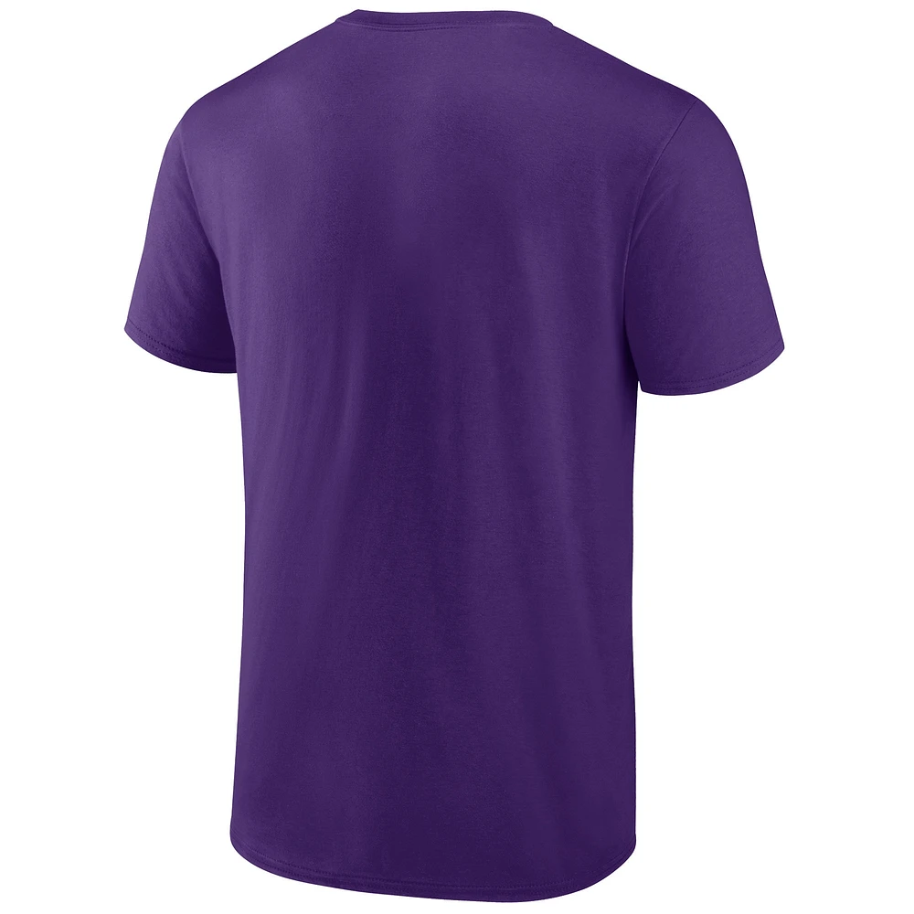 Men's Purple James Madison Dukes Stacked Mascot T-Shirt