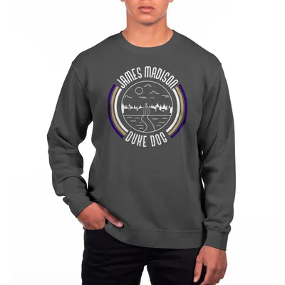 James Madison Dukes Uscape Apparel Pigment Dyed Fleece Crew Neck Sweatshirt - Black