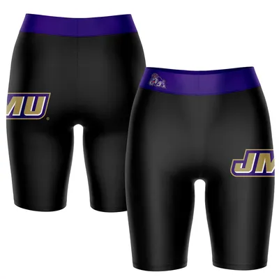 James Madison Dukes Women's Plus Logo Bike Shorts - Black/Purple