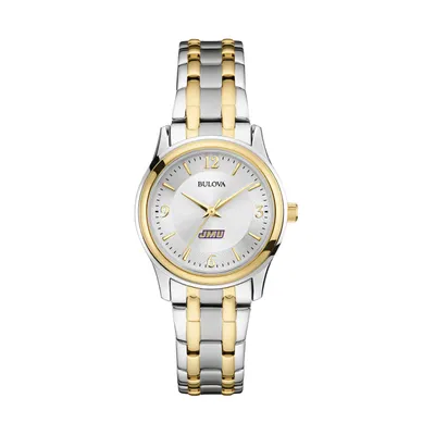 James Madison Dukes Bulova Women's Classic Two-Tone Round Watch - Silver/Gold