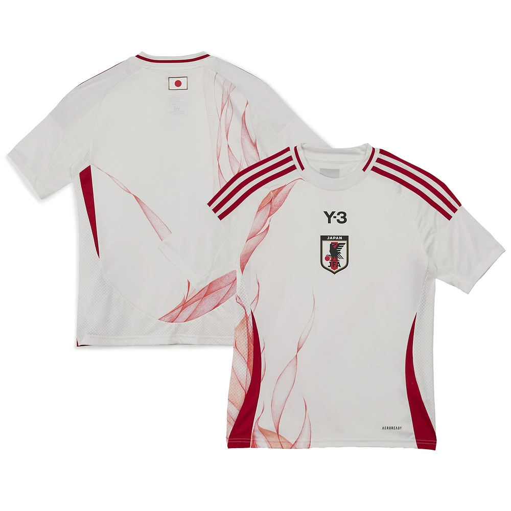 Maillot adidas blanc pour jeunes de l'équipe nationale du Japon x Y-3 2024/25, réplique à l'extérieur