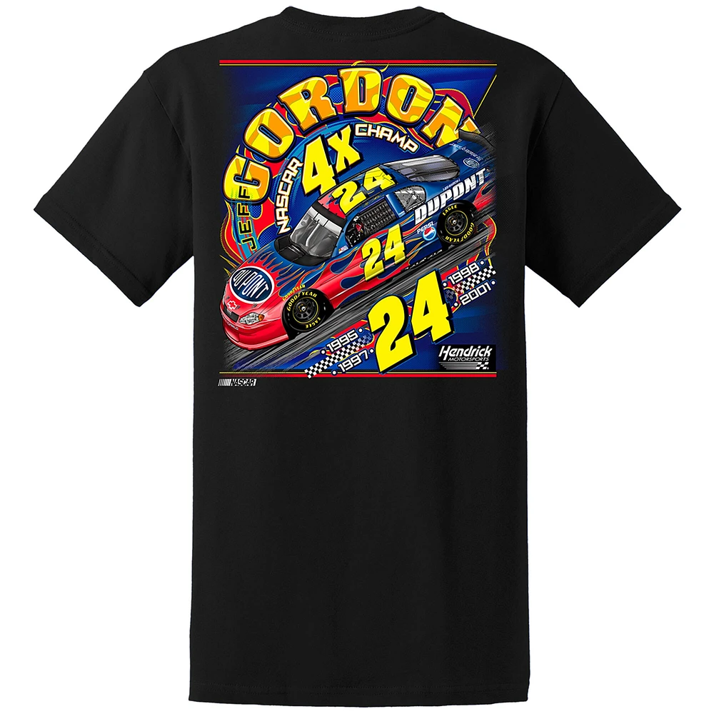 Men's Hendrick Motorsports Team Collection  Black Jeff Gordon Four-Time NASCAR Champion T-Shirt