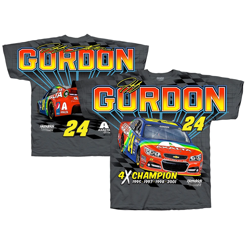 Men's Hendrick Motorsports Team Collection Charcoal Jeff Gordon Four-Time Champion Axalta Legend T-Shirt