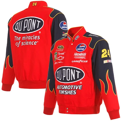 Veste rouge à bouton-pression pour uniforme de pilote en sergé JH Design Jeff Gordon DuPont hommes