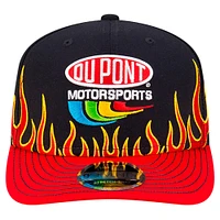 Casquette extensible à bouton-pression Jeff Gordon DuPont Flames 9SEVENTY de New Era pour homme, noire/écarlate