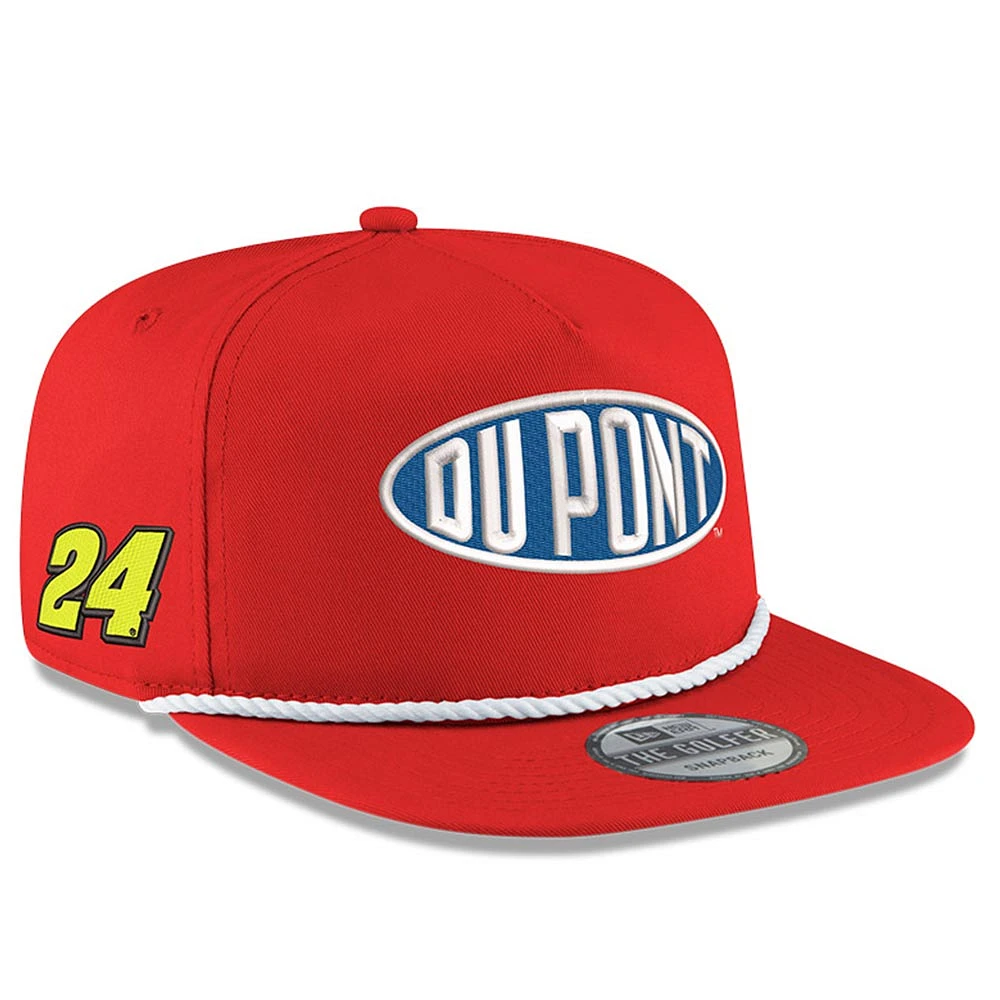 Casquette New Era Scarlet Jeff Gordon Dupont Golfer Sponsor Snapback pour homme