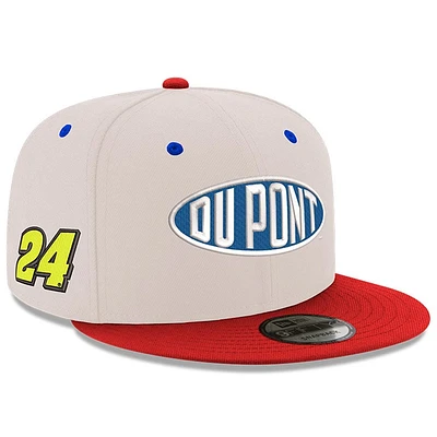 Men's New Era  Tan/Scarlet Jeff Gordon 9FIFTY Sponsor Snapback Hat