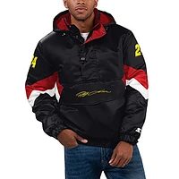 Men's Starter Black Jeff Gordon Home Team Satin Half-Zip Hoodie Jacket