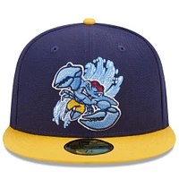 Men's New Era Blue/Yellow Jersey Shore BlueClaws Marvel x Minor League 59FIFTY Fitted Hat