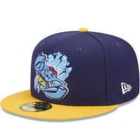 Men's New Era Blue/Yellow Jersey Shore BlueClaws Marvel x Minor League 59FIFTY Fitted Hat