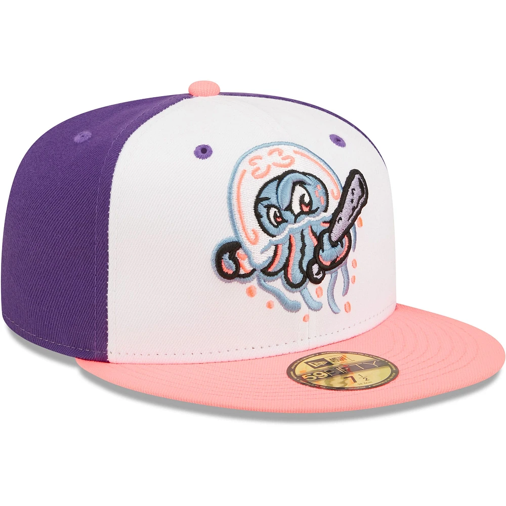 Casquette ajustée New Era blanc/rose Jersey Shore BlueClaws Copa De La Diversion 59FIFTY pour hommes