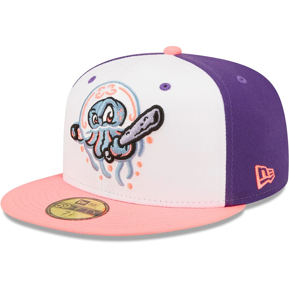 Casquette ajustée New Era blanc/rose Jersey Shore BlueClaws Copa De La Diversion 59FIFTY pour hommes