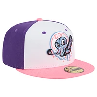 Casquette ajustée New Era blanc/violet Jersey Shore BlueClaws Copa de la Diversión 59FIFTY pour hommes