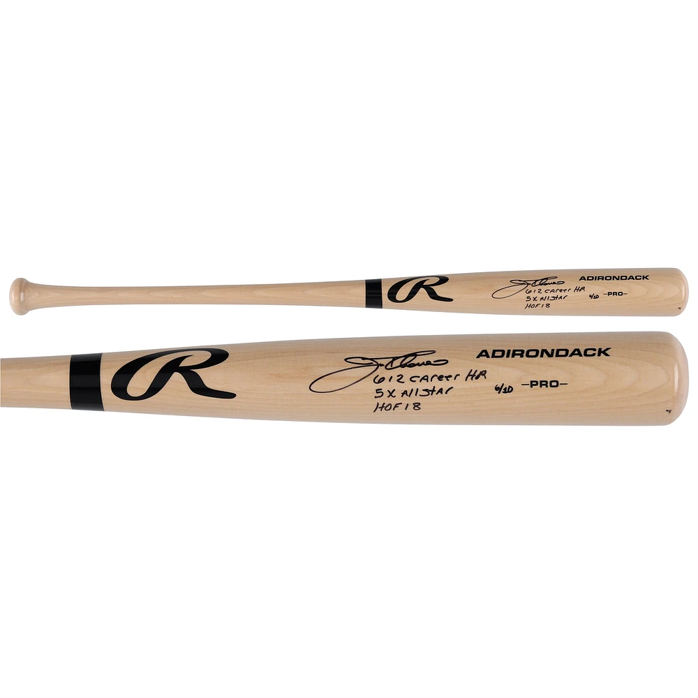 Jim Thome Cleveland Indians Autographed Blonde Rawlings Pro Bat with Multiple Inscriptions