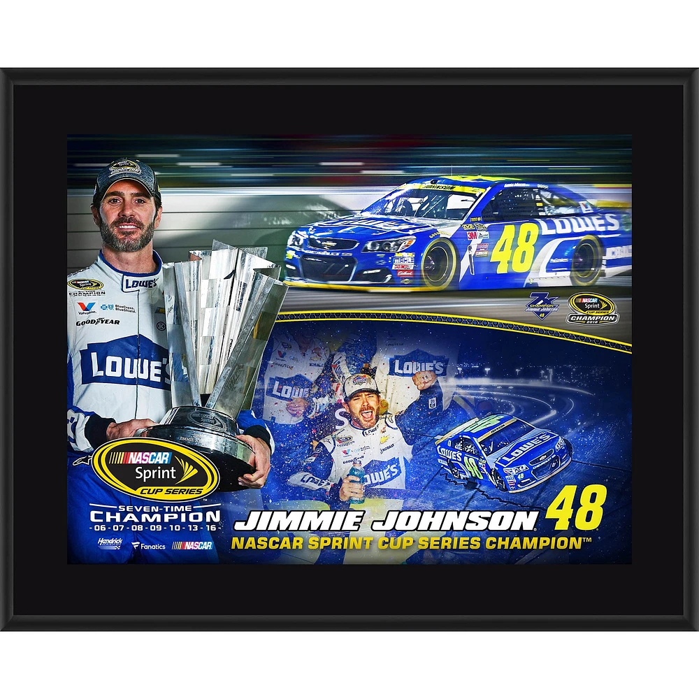 Jimmie Johnson 10.5" x 13" 2016 Sprint Cup Champion Sublimé Plaque