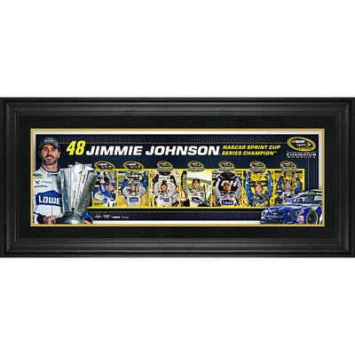 Jimmie Johnson Framed 10" x 30" 2016 Sprint Cup Champion 7-Time NASCAR Champion Panoramic Collage