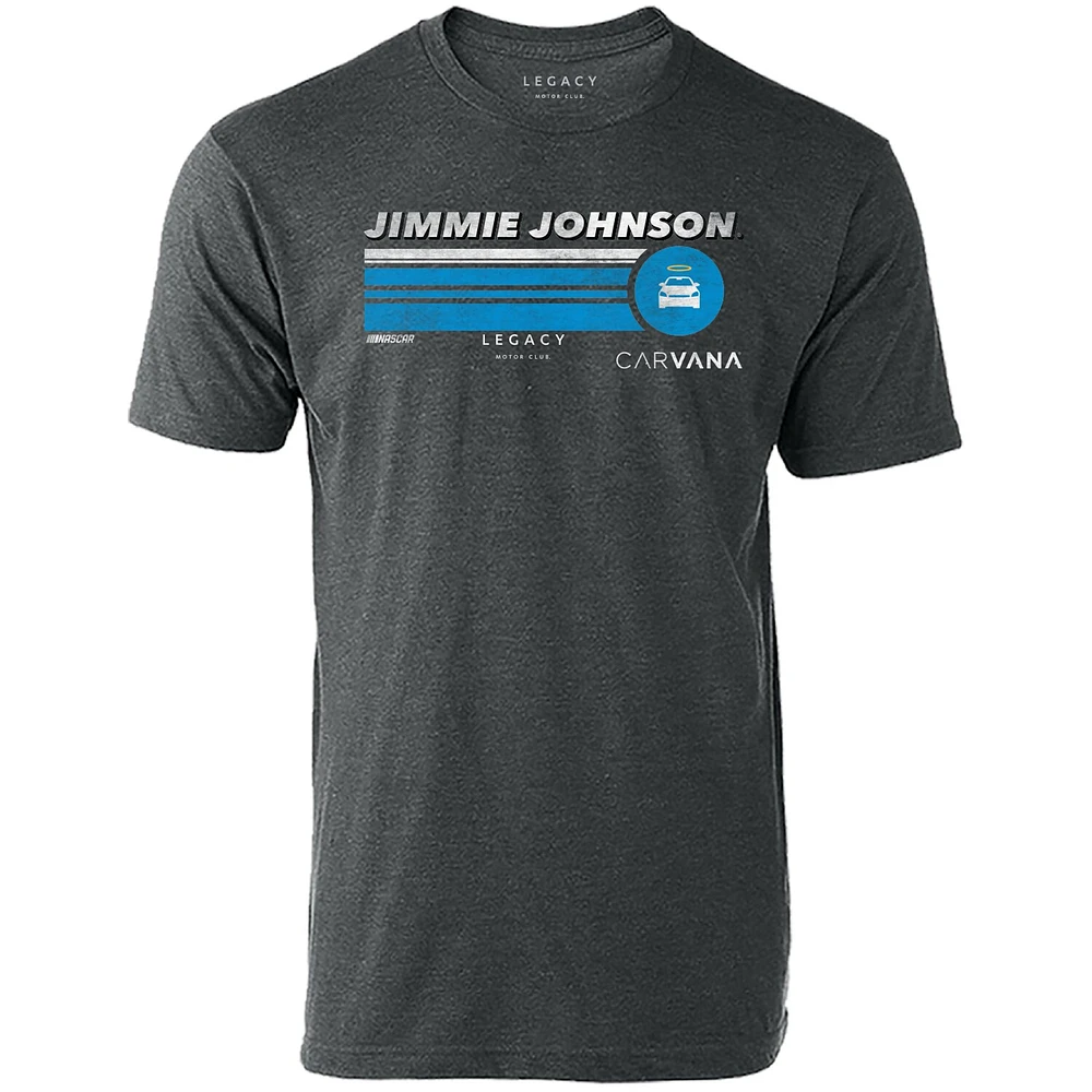 T-shirt pour homme LEGACY Motor Club Team Collection Heather Charcoal Jimmie Johnson Hot Lap