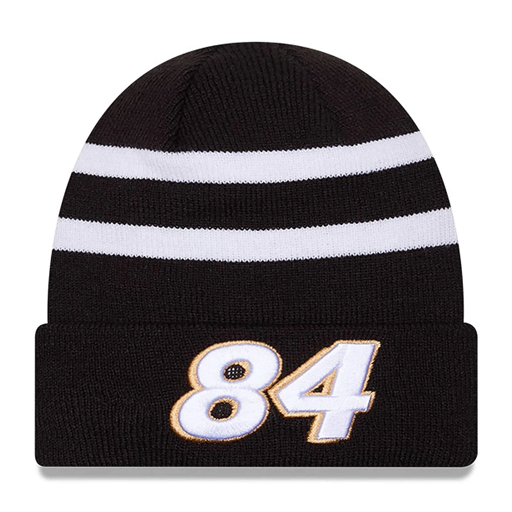 Men's New Era  Black/White Jimmie Johnson Cuffed Knit Hat