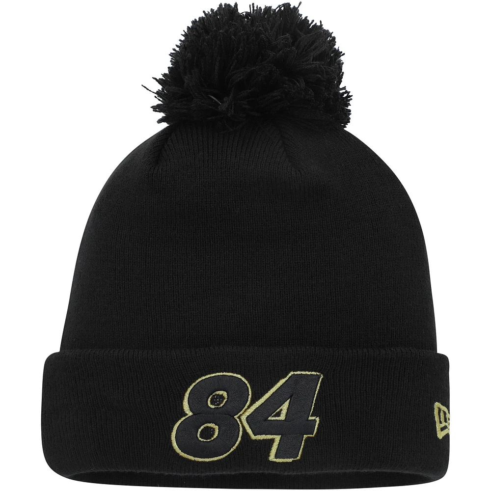 Men's New Era Black Jimmie Johnson Cuffed Knit Hat with Pom