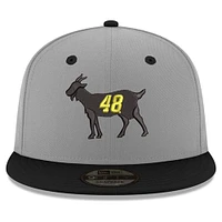 Casquette ajustable Snapback Jimmie Johnson GOAT 9FIFTY New Era pour hommes, gris/noir