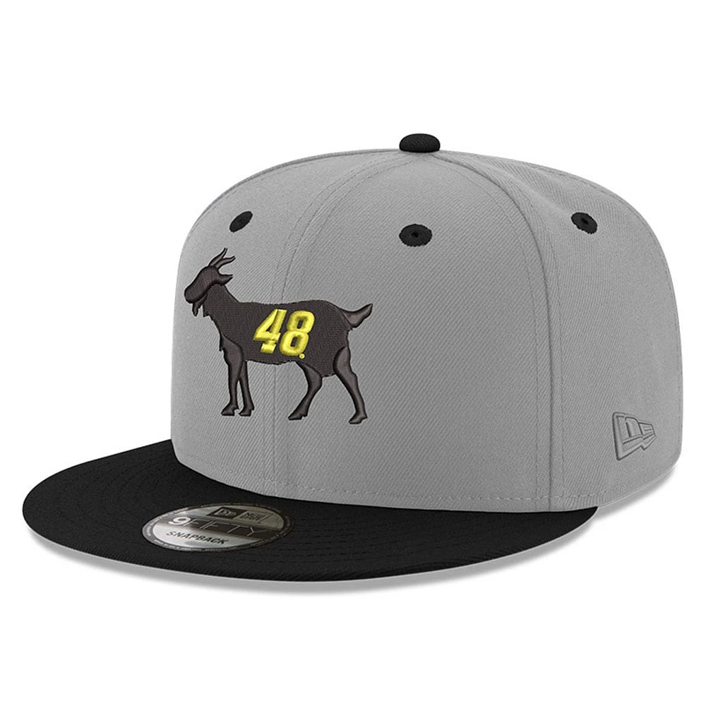 Casquette ajustable Snapback Jimmie Johnson GOAT 9FIFTY New Era pour hommes, gris/noir