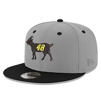 Casquette ajustable Snapback Jimmie Johnson GOAT 9FIFTY New Era pour hommes, gris/noir