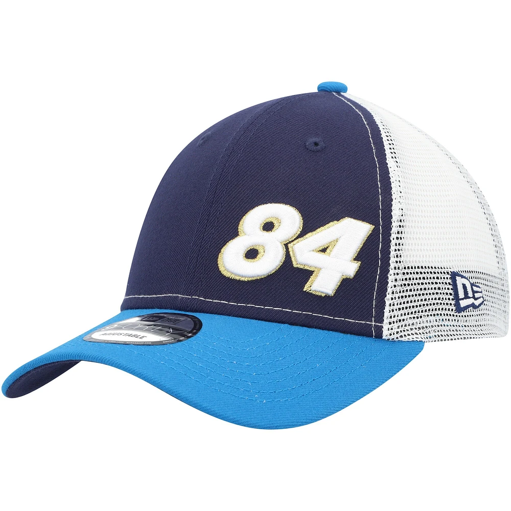 Casquette Snapback réglable Jimmie Johnson 9FORTY Trucker New Era bleu marine/bleu pour homme