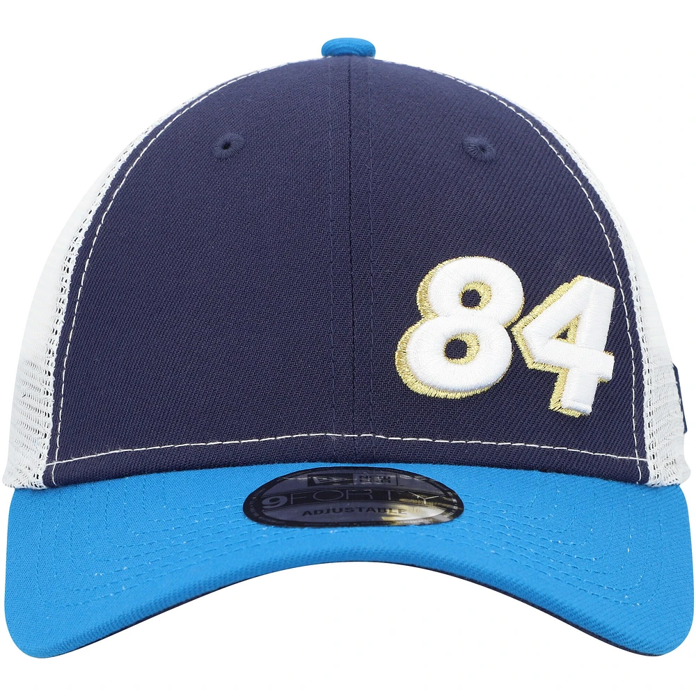 Casquette Snapback réglable Jimmie Johnson 9FORTY Trucker New Era bleu marine/bleu pour homme