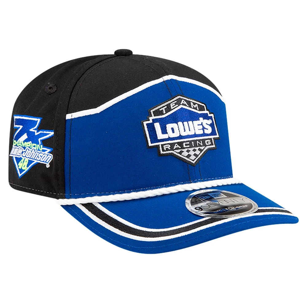 Men's New Era Royal/Black Jimmie Johnson Lowe's 9SEVENTY Stretch-Snap Hat