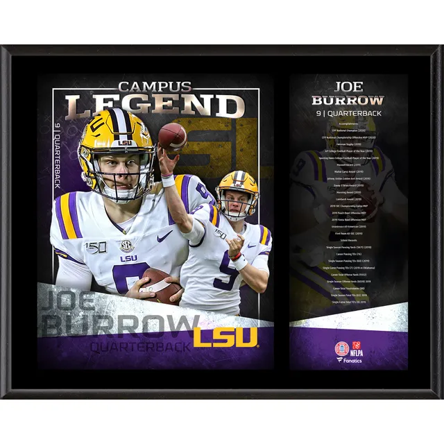 Joe Burrow LSU Tigers Unsigned White Jersey Celebrates Touchdown Photograph