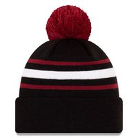 Men's New Era Black Joe Gibbs Racing Cuffed Pom Knit Beanie