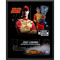Plaque sublimée du champion de la Coupe NASCAR 2022 Joey Logano 12" x 15"