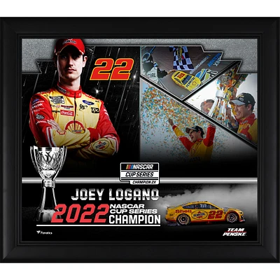 Photographie encadrée de 15" x 17" de Joey Logano, champion de la Coupe NASCAR 2022